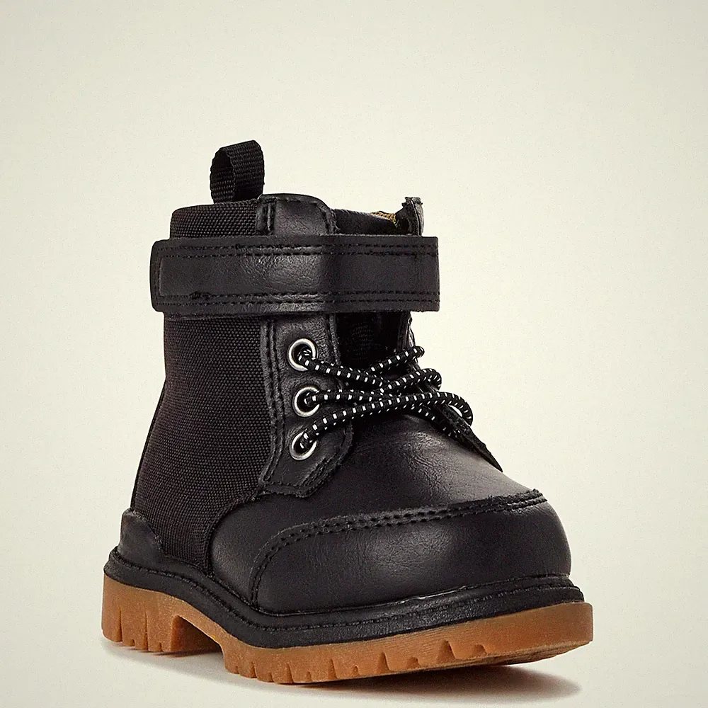 Wonder Nation Baby Boy Combat Boot, Size 3 Color Black